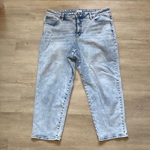 High Raise Acid Washed Jeans